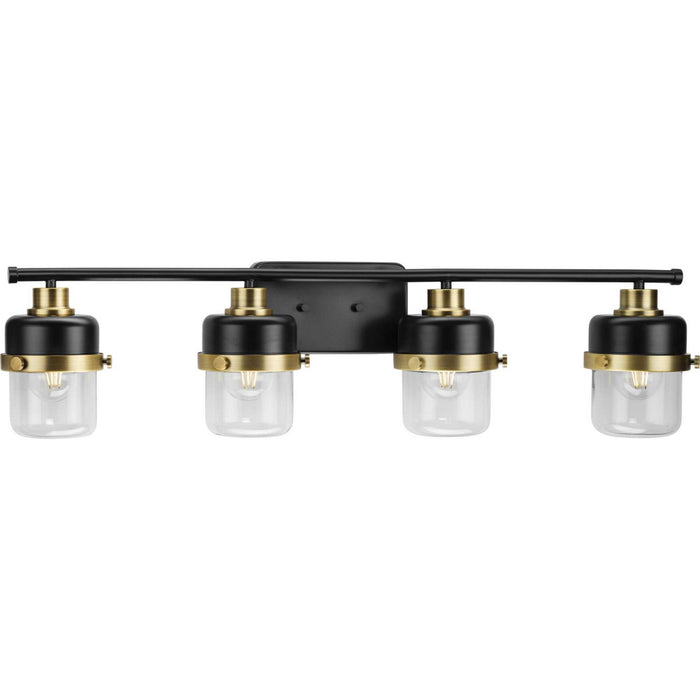 Progress Lighting P300425-31M Four Light Bath, Matte Black