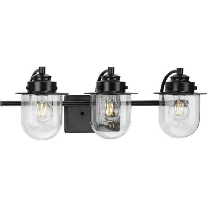 Progress Lighting P300436-31M Three Light Bath, Matte Black
