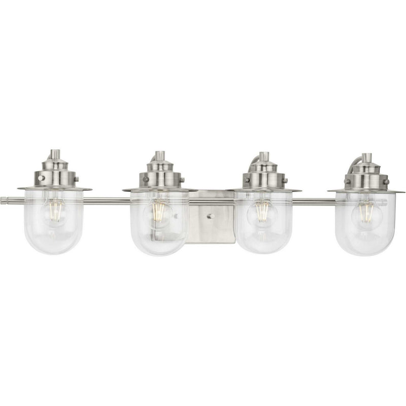 Progress Lighting P300437-009 Four Light Bath, Brushed Nickel