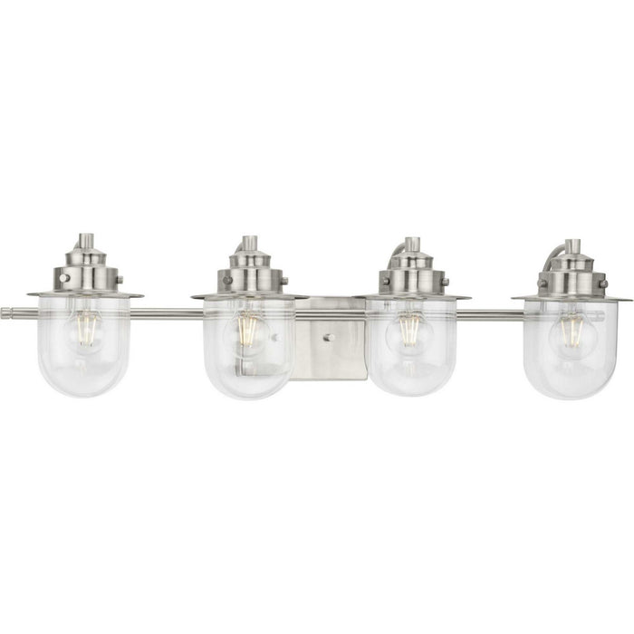 Progress Lighting P300437-009 Four Light Bath, Brushed Nickel