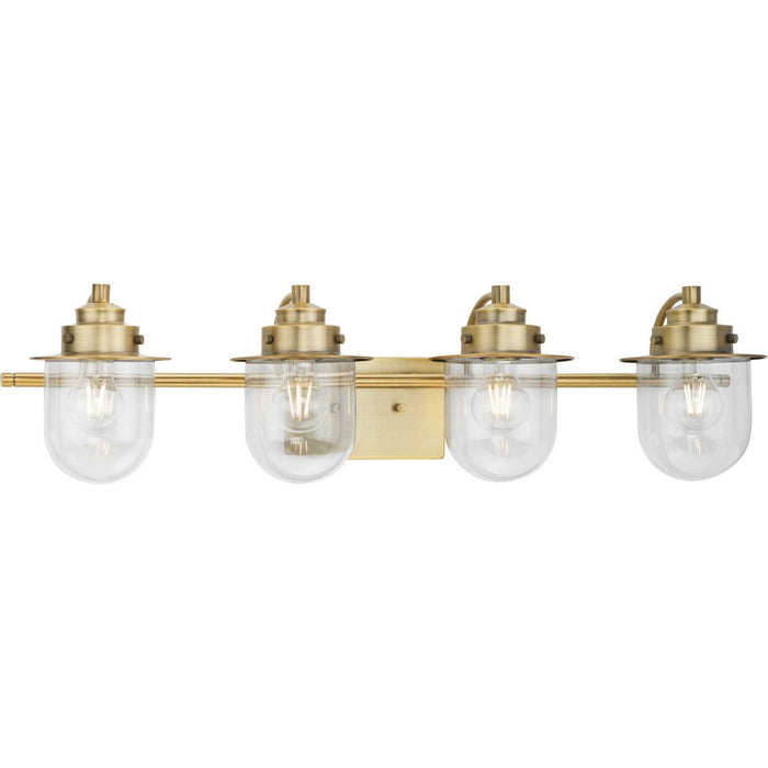 Progress Lighting P300437-163 Four Light Bath, Vintage Brass