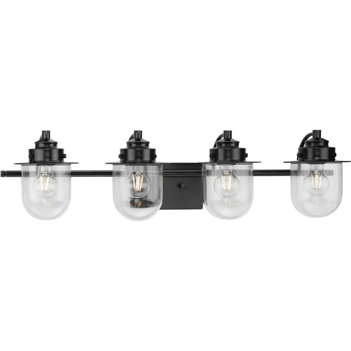 Progress Lighting P300437-31M Four Light Bath, Matte Black