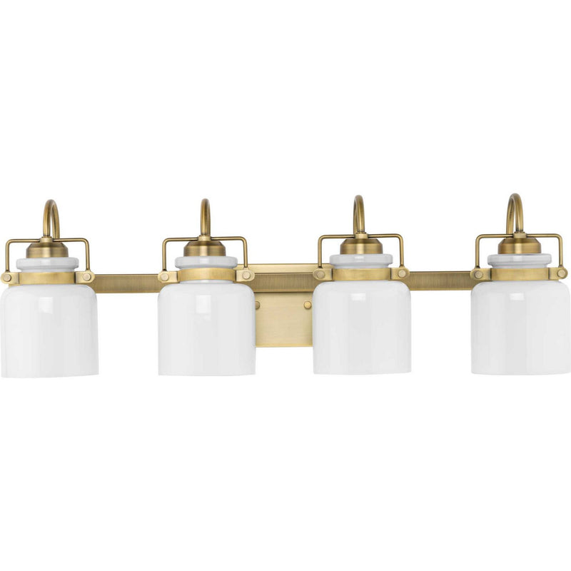 Progress Lighting P300441-163 Four Light Bath, Vintage Brass