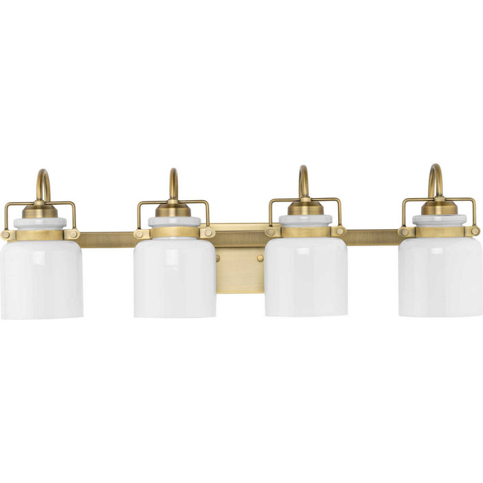 Progress Lighting P300441-163 Four Light Bath, Vintage Brass
