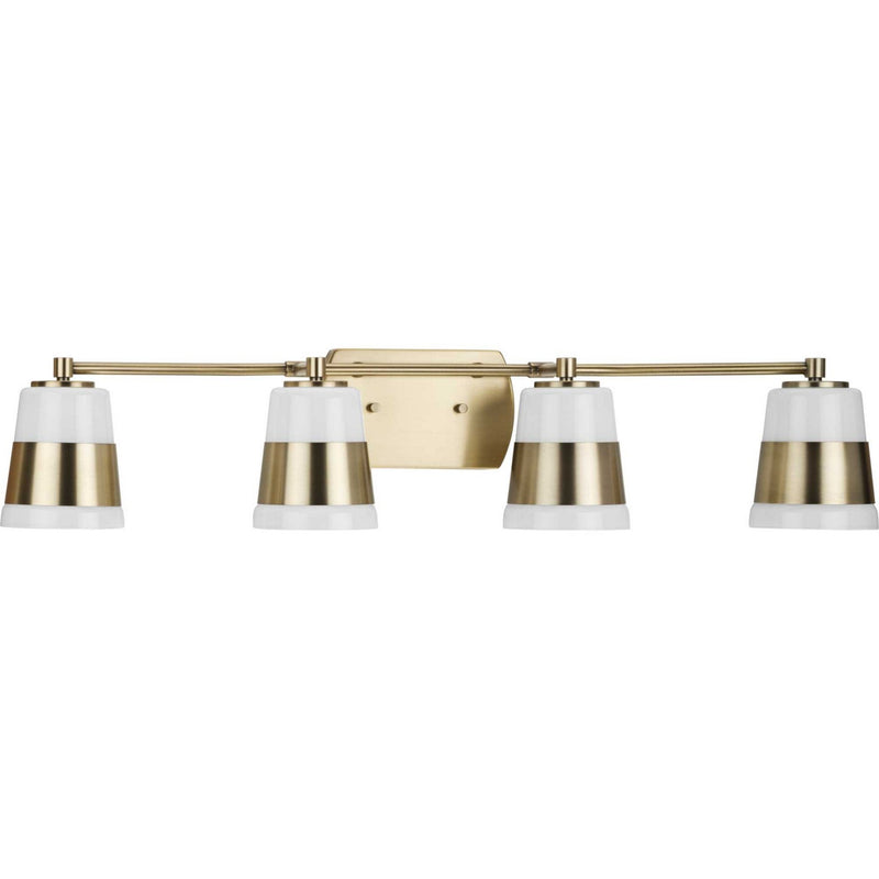 Progress Lighting P300445-163 Four Light Bath, Vintage Brass