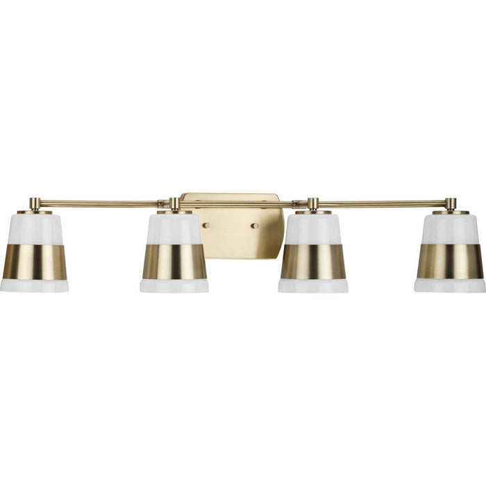 Progress Lighting P300445-163 Four Light Bath, Vintage Brass