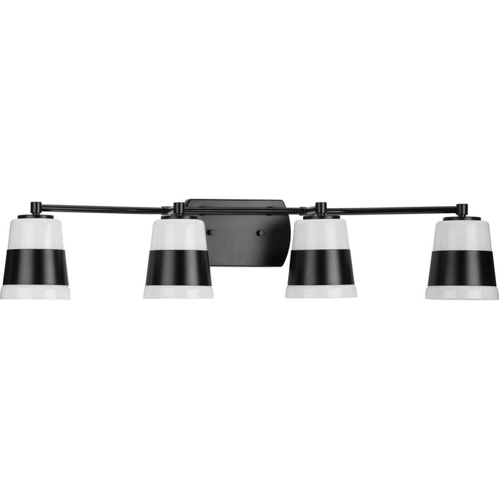 Progress Lighting P300445-31M Four Light Bath, Matte Black