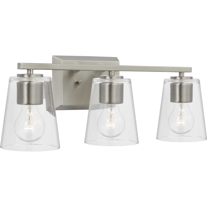 Progress Lighting P300459-009 Three Light Bath, Brushed Nickel