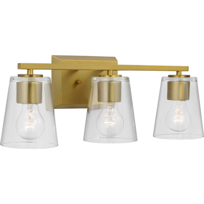 Progress Lighting P300459-191 Three Light Bath, Brushed Gold