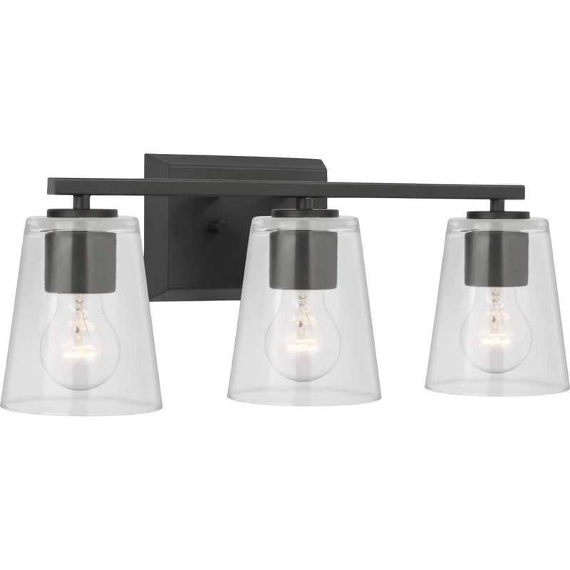 Progress Lighting P300459-31M Three Light Bath, Matte Black
