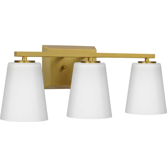 Progress Lighting P300463-191 Three Light Bath, Brushed Gold