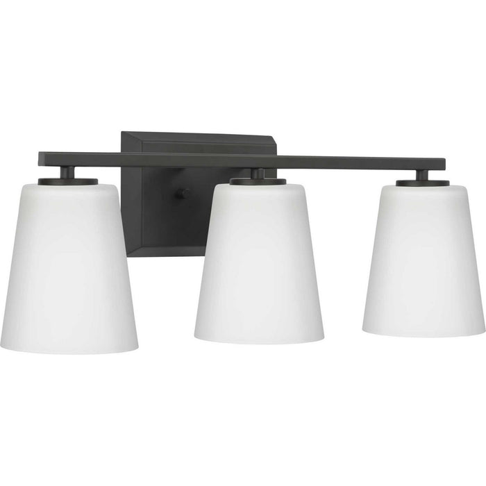Progress Lighting P300463-31M Three Light Bath, Matte Black