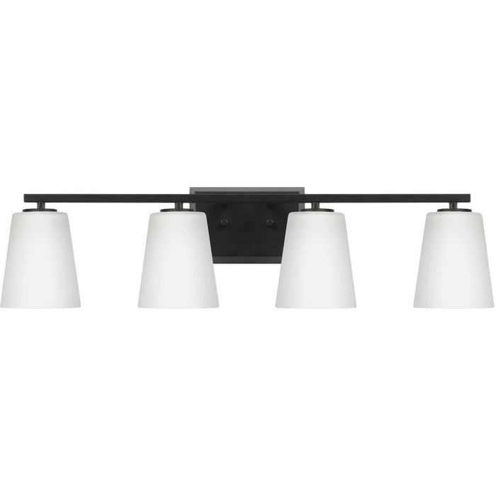 Progress Lighting P300464-31M Four Light Bath, Matte Black