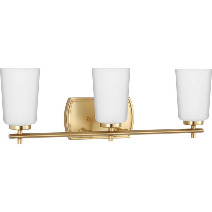 Progress Lighting P300467-012 Three Light Bath, Satin Brass