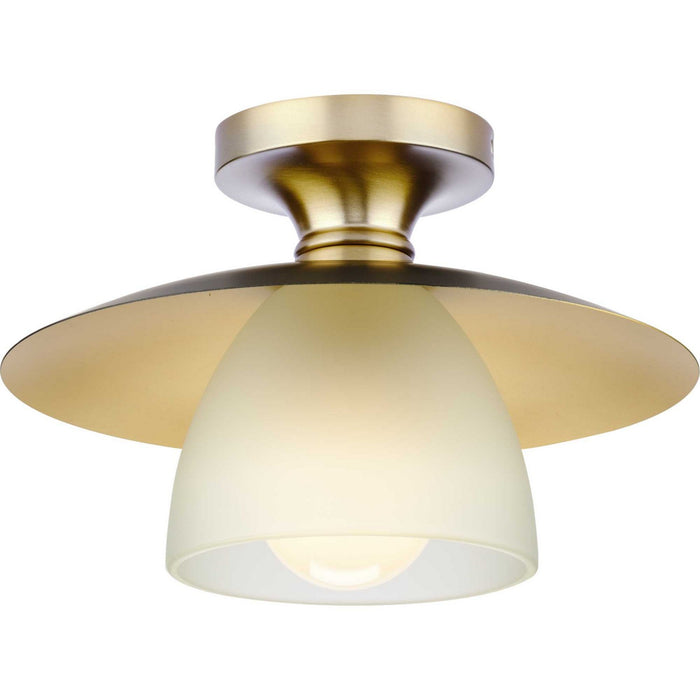 Progress Lighting P350233-109 One Light Semi Flush Mount, Brushed Bronze