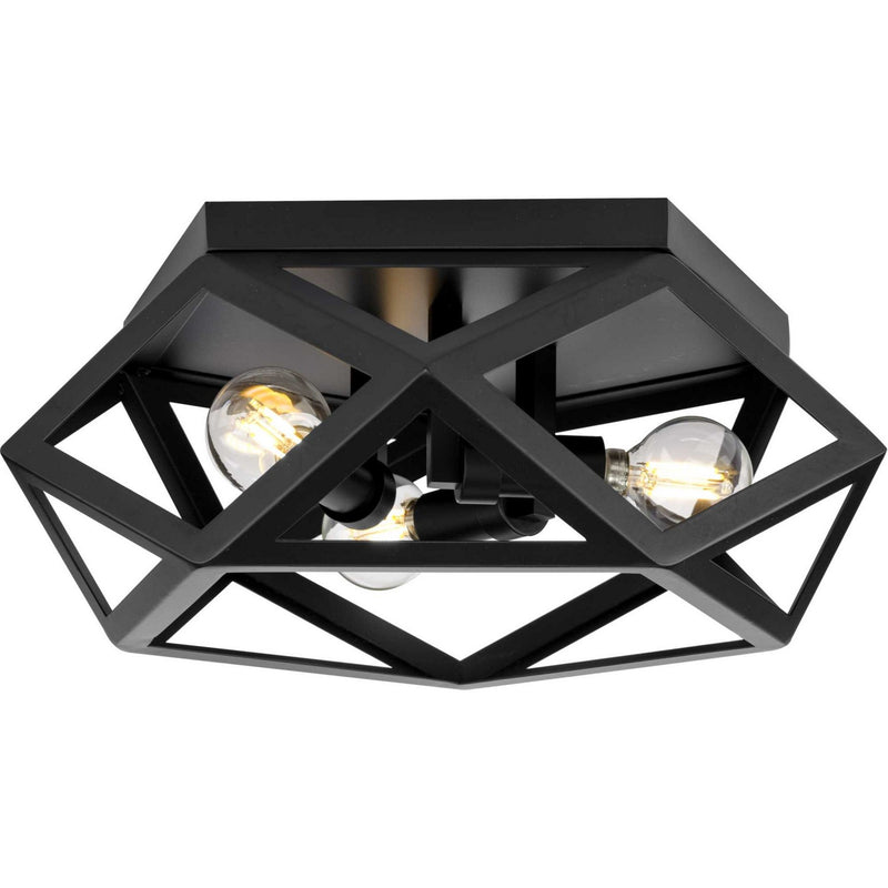 Progress Lighting P350244-31M Three Light Flush Mount, Matte Black