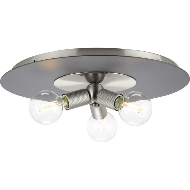Progress Lighting P350248-009 Three Light Flush Mount, Brushed Nickel
