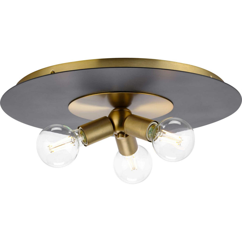 Progress Lighting P350248-109 Three Light Flush Mount, Brushed Bronze