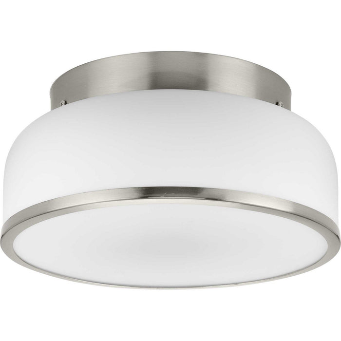 Progress Lighting P350255-009 Two Light Flush Mount, Brushed Nickel