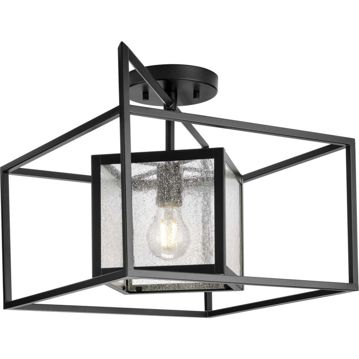 Progress Lighting P350256-31M One Light Outdoor Semi Flush Mount, Matte Black