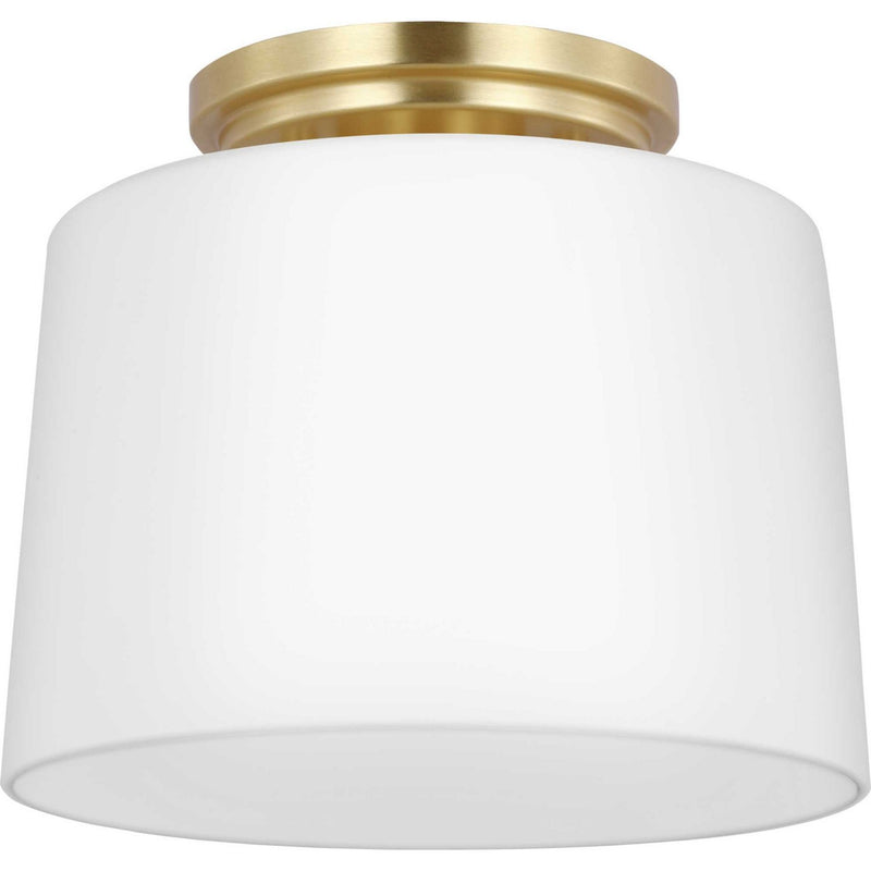 Progress Lighting P350260-012 One Light Flush Mount, Satin Brass