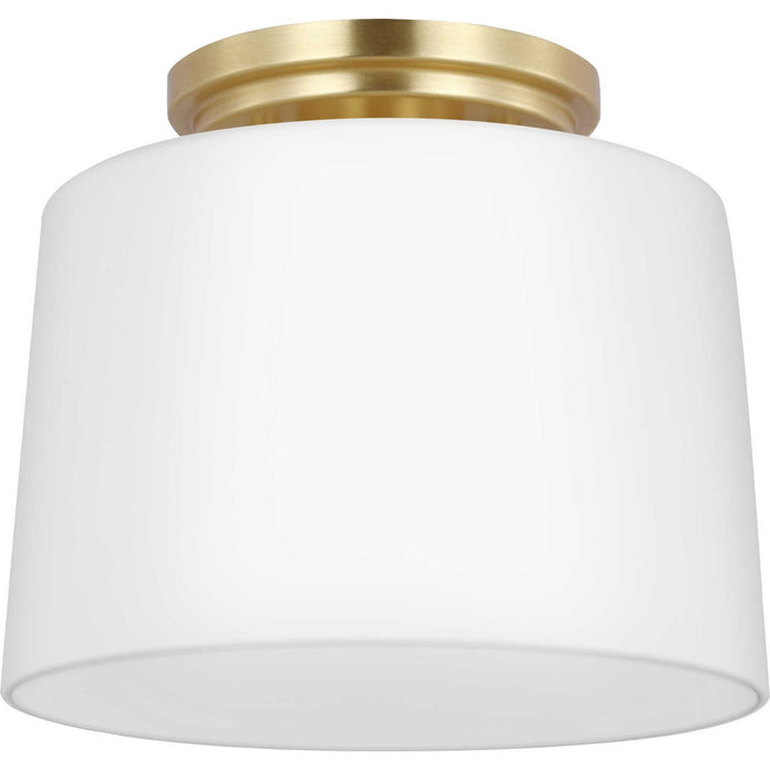 Progress Lighting P350260-012 One Light Flush Mount, Satin Brass