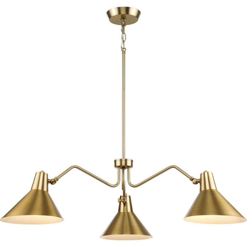 Progress Lighting P400309-109 Three Light Chandelier, Brushed Bronze