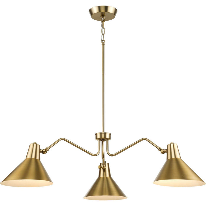 Progress Lighting P400309-109 Three Light Chandelier, Brushed Bronze
