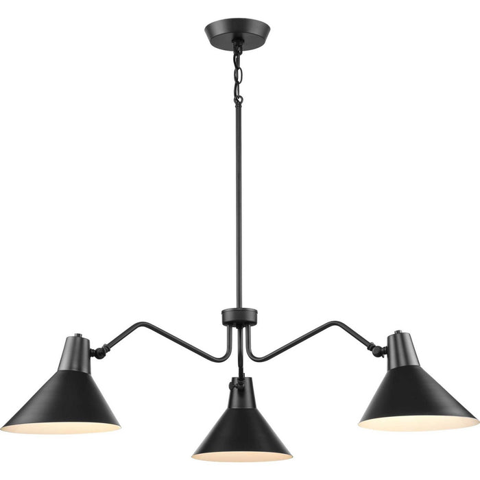 Progress Lighting P400309-31M Three Light Chandelier, Matte Black