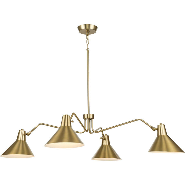 Progress Lighting P400310-109 Four Light Chandelier, Brushed Bronze