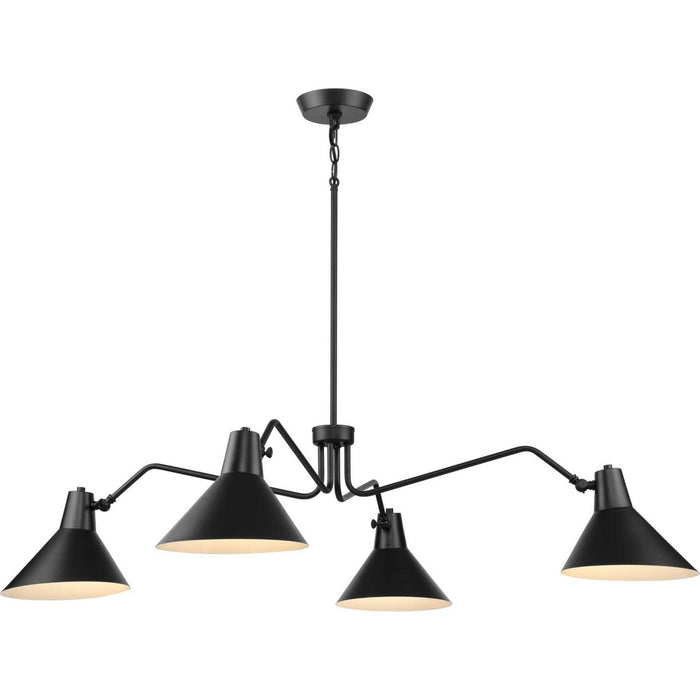 Progress Lighting P400310-31M Four Light Chandelier, Matte Black