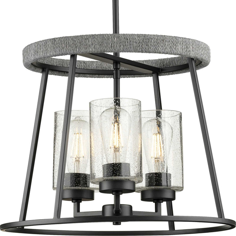 Progress Lighting P400321-31M Three Light Chandelier, Matte Black