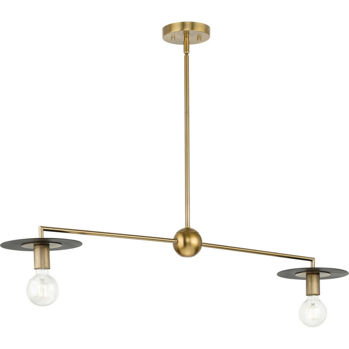 Progress Lighting P400336-109 Two Light Linear Chandelier, Brushed Bronze