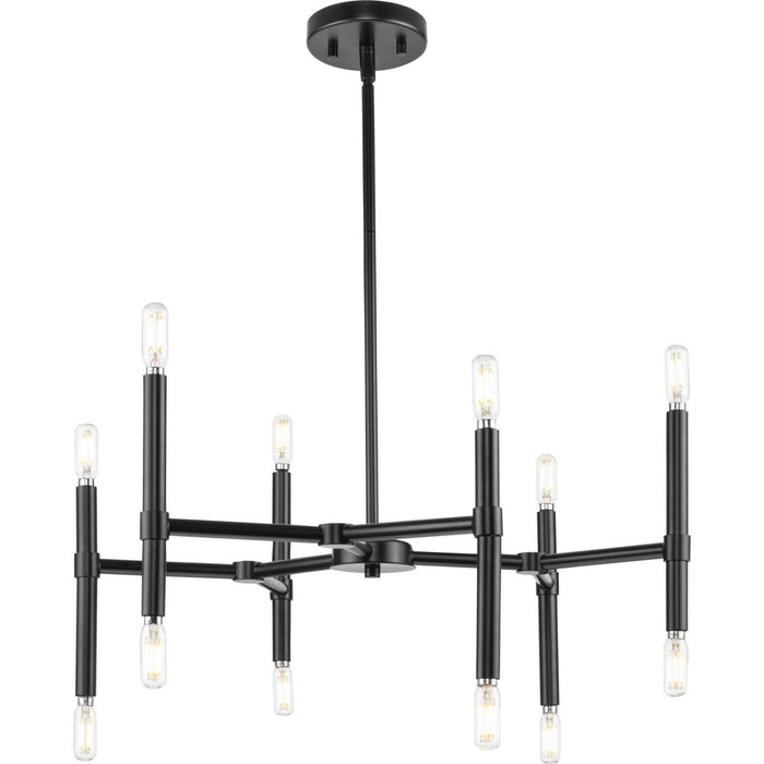 Progress Lighting P400339-31M 12 Light Chandelier, Matte Black