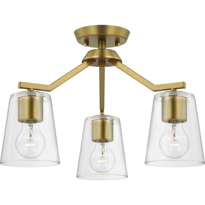 Progress Lighting P400340-191 Three Light Chandelier Conv, Brushed Gold