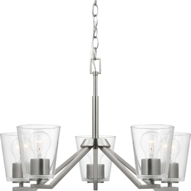 Progress Lighting P400341-009 Five Light Chandelier, Brushed Nickel