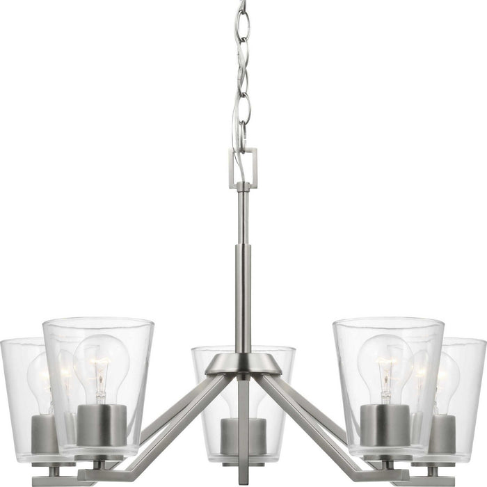 Progress Lighting P400341-009 Five Light Chandelier, Brushed Nickel