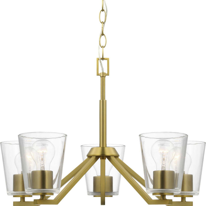 Progress Lighting P400341-191 Five Light Chandelier, Brushed Gold