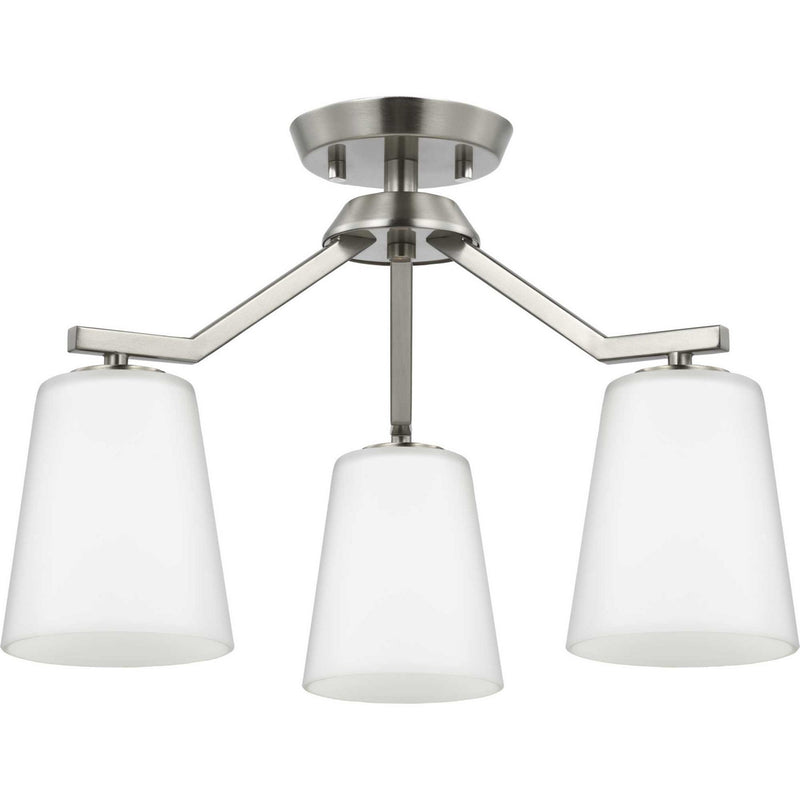 Progress Lighting P400342-009 Three Light Chandelier Conv, Brushed Nickel