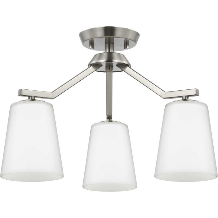 Progress Lighting P400342-009 Three Light Chandelier Conv, Brushed Nickel