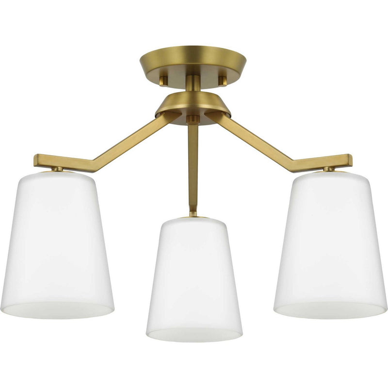 Progress Lighting P400342-191 Three Light Chandelier Conv, Brushed Gold