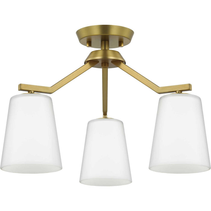 Progress Lighting P400342-191 Three Light Chandelier Conv, Brushed Gold