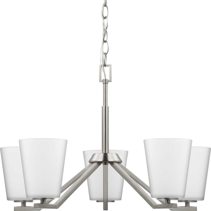 Progress Lighting P400343-009 Five Light Chandelier, Brushed Nickel