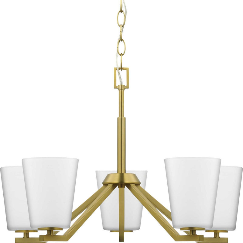 Progress Lighting P400343-191 Five Light Chandelier, Brushed Gold