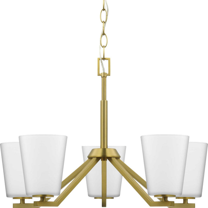 Progress Lighting P400343-191 Five Light Chandelier, Brushed Gold
