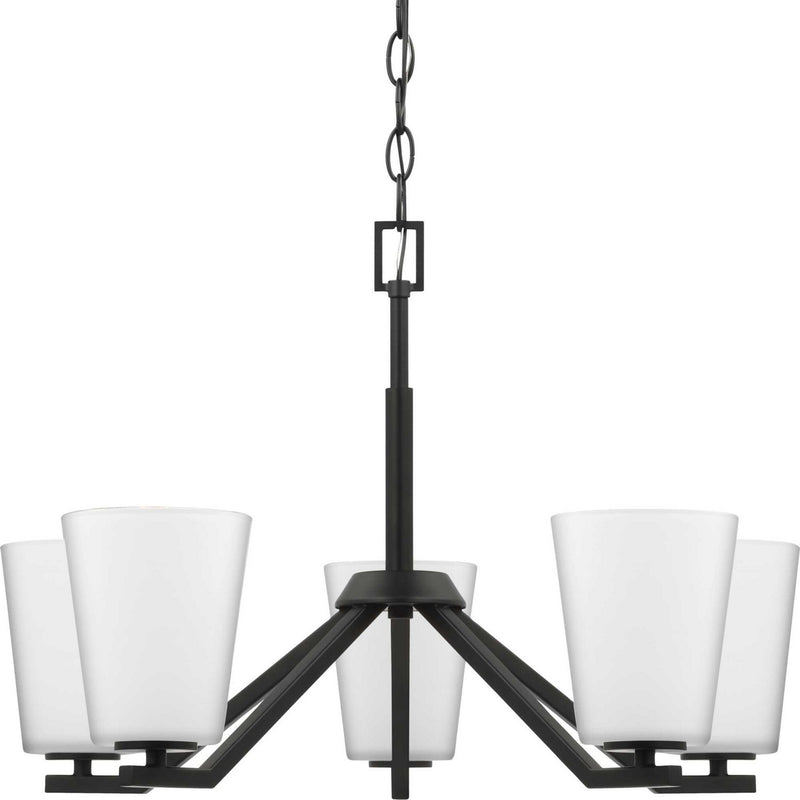 Progress Lighting P400343-31M Five Light Chandelier, Matte Black