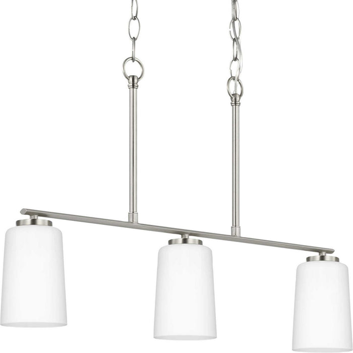 Progress Lighting P400348-009 Three Light Linear Chandelier, Brushed Nickel