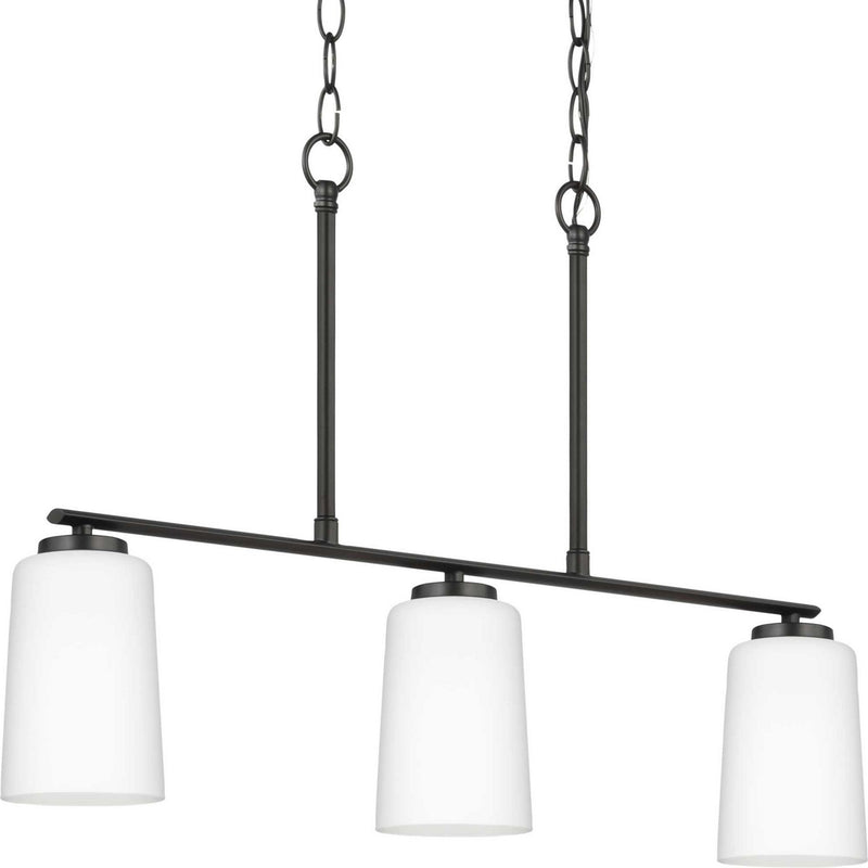 Progress Lighting P400348-31M Three Light Linear Chandelier, Matte Black