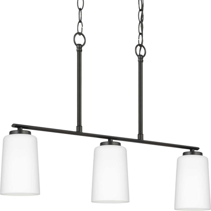 Progress Lighting P400348-31M Three Light Linear Chandelier, Matte Black