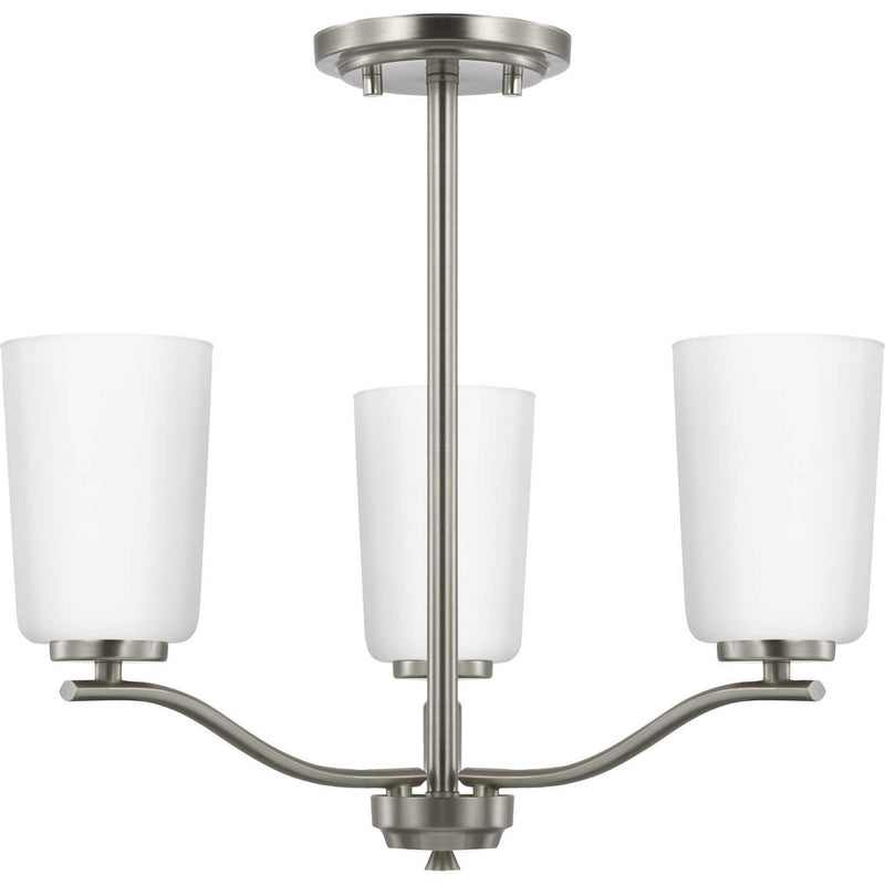 Progress Lighting P400349-009 Three Light Chandelier Conv, Brushed Nickel